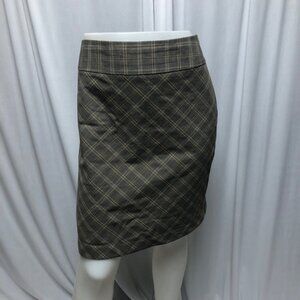 The Limited Skirt Womens Size 14 Brown Yellow Lined Pencil Knee Length Office